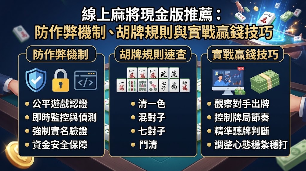 線上麻將現金版推薦：防作弊機制、胡牌規則與實戰贏錢技巧