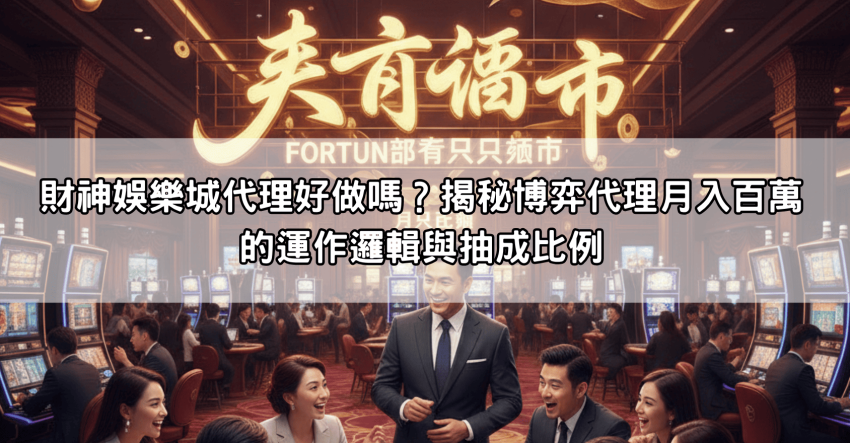財神娛樂城代理好做嗎?揭秘博弈代理月入百萬的運作邏輯與抽成比例